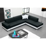 Sedežna garnitura DARKO . Kotna sedežna garnitura DARKO je odlična garnitura po odlični ceni. Narejena v kombinaciji umetnega usnja in blaga. Zraven