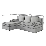 Sedežna garnitura GINA rjavo blago . Sedežna garnitura GINA je kotna sedežna garnitura izjemne kvalitete po ugodni ceni. Sedežna ima tudi pomožno