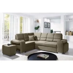 Kotna sedežna garnitura KIKI je zelo praktična in funkcionalna. Narejena iz kakovostnega blaga. Garnitura ima levi ali desni kot, katerega morate izbrati.