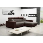 Sedežna garnitura KIRA . Sedežna garnitura KIRA je zelo praktična in funkcionalna. Narejena je v kombinaciji umetnega usnja in blaga. Garnitura ima levi ali