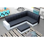 Sedežna garnitura MISTER + tabure . Sedežna garnitura MISTER + tabure je zelo praktična in funkcionalna. Narejena je v kombinaciji umetnega usnja ter blaga.