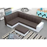 Sedežna garnitura MISTER + tabure . Sedežna garnitura MISTER + tabure je zelo praktična in funkcionalna. Narejena je v kombinaciji umetnega usnja ter blaga.