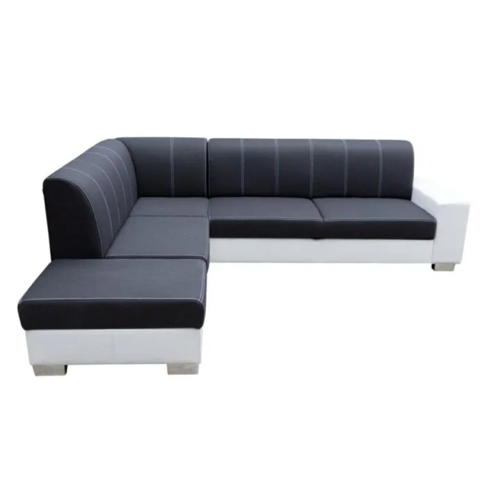 Sedežna garnitura MISTER + tabure Sedežna garnitura MISTER + tabure . Sedežna garnitura MISTER + tabure je zelo praktična in funkcionalna. Narejena je v kombinaciji umetnega usnja ter blaga.