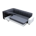 Sedežna garnitura MISTER + tabure . Sedežna garnitura MISTER + tabure je zelo praktična in funkcionalna. Narejena je v kombinaciji umetnega usnja ter blaga.