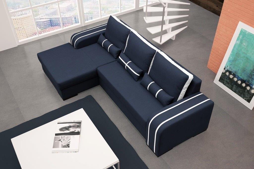 Sedežna garnitura PETER 2 je zelo praktična in funkcionalna. Narejena je iz kvalitetnega blaga ter detajli iz umetnega usnja. Garnitura ima levi ali desni