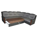 Sedežna garnitura RING MINI črna . Klasična sedežna garnitura z lesenim dodatkom. Sedežna se raztegne v ležišče, pod dvosedom ima zaboj za shranjevanje