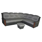 Sedežna garnitura RING MINI črna . Klasična sedežna garnitura z lesenim dodatkom. Sedežna se raztegne v ležišče, pod dvosedom ima zaboj za shranjevanje