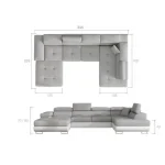 Sedežna garnitura RODRIGO -črno/bela - slika 7