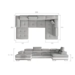 Sedežna garnitura RODRIGO - Z - desni kot . Sedežna garnitura RODRIGO- Z je moderna in kvalitetna. Ima nastavljive vzglavnike ter vsebuje zaboj za