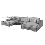 Sedežna garnitura VENTO 2 . Kotna sedežna garnitura VENTO 2 je odlična garnitura po odlični ceni. Sedežna se raztegne v dodatno ležišče z dolphin