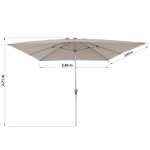 SENČNIK NATERIAL SRED.AURA II 290X290 RJAV ALU, 250G - slika 8