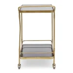 Servirni voziček ORABEL je eleganten kos za vse gostinske ali domače prostore. Njen poseben dizajn vas bo navdušil, saj prinese vašemu prostoru eleganco in