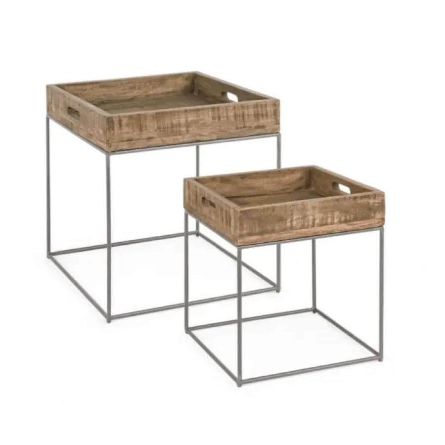 Set 2 klubskih mizic NARVIK kvadrat . Set 2 klubskih mizic NARVIK kvadrat se odlično poda v vsak prostor. Mizica ima kovinski okvir. Zgornji del je narejen iz