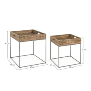 Set 2 klubskih mizic NARVIK kvadrat . Set 2 klubskih mizic NARVIK kvadrat se odlično poda v vsak prostor. Mizica ima kovinski okvir. Zgornji del je narejen iz