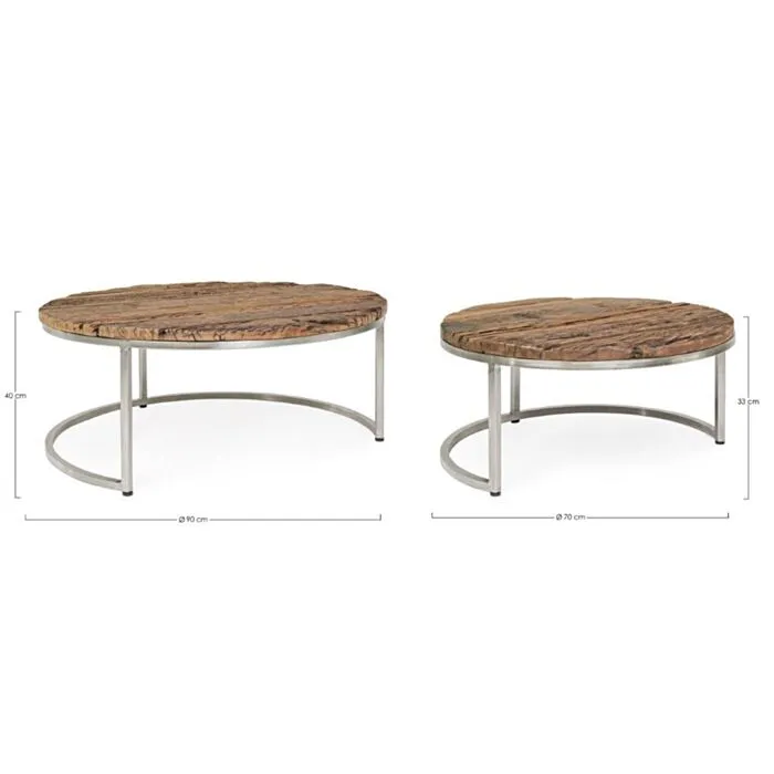 Set 2 nizkih klubskih mizic RAFTER Set 2 nizkih klubskih mizic RAFTER . Set 2 klubskih mizic RAFTER je eleganten in prefinjen kos pohištva, ki se odlično poda v vsak prostor. Imajo kovinski