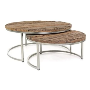 Set 2 nizkih klubskih mizic RAFTER . Set 2 klubskih mizic RAFTER je eleganten in prefinjen kos pohištva, ki se odlično poda v vsak prostor. Imajo kovinski