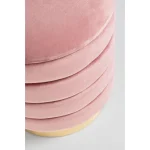 Set 2 taburejev DARINA roza ima strukturo iz MDF-ja in vezane plošče, prevleko ima iz poliestra ki oddaja učinek žameta. Dno je zlate barve, kar dodatno