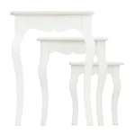 Set 3 klubskih mizic CLORINE v rustičnem slogu vas bo navdušil. Mizice so primerne tako za dnevno sobo, kot tudi dodatek v spalnici. Dobavljive so v beli