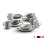 SET KROŽNIKOV ARTE VIVA 16 DELNI NATURLOOK KREM/SIVA