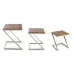 Set3 klubske mizice OSBERT . Set3 klubske mizice OSBERT ima okvir iz nerjavečega jekla in top iz akacijevega lesa. Dimenzije: širina: 35cm globina: 35cm