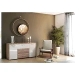 Spalnica GODIVA . Kompletna spalnica GODIVA bo poskrbela za vaš počitek in mir, obenem pa ima veliko prostora za shranjevanje oblačil v garderobni omari za