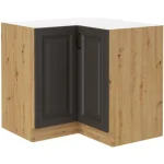 Kuhinjo PRESTIGE je možno naročiti v kompletu (Kuhinjski bloki PRESTIGE) ali pa po posameznih elementih po vaši izbiri. Spodnja kotna omara PRESTIGE 90X90D