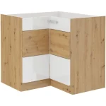 Kuhinjo TISA je možno naročiti v kompletu (kuhinjska bloka TISA) ali pa po posameznih elementih po vaši izbiri. Spodnja kotna omara TISA 90 x 90D fronta je