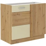 Spodnja kotna omara TISA D105 . Kuhinjo TISA je možno naročiti v kompletu (kuhinjska bloka TISA) ali pa po posameznih elementih po vaši izbiri. Spodnja