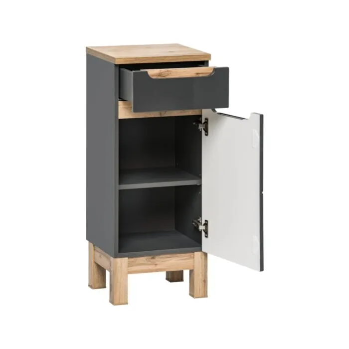 Spodnja omarica ALI 35D Spodnja omarica ALI 35D . Kopalniški blok ALI je možno naročiti v kompletu (kopalniški bloki ALI) ali pa po posameznih elementih po vaši izbiri. Spodnja