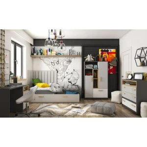 Srednja knjižna omara SIVKO . Srednja knjižna omara SIVKO je eleganten kos pohištva, ki popestri vaš prostor. Njen poseben dizajn vas bo navdušil, saj