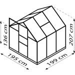 STEKLEN RASTLINJAK VITAVIA PLANET 3800 ESG 3MM, 1,95X1,95M ČRNA- RASTLINJAK+ OKVIR ZA TEMELJ - slika 4