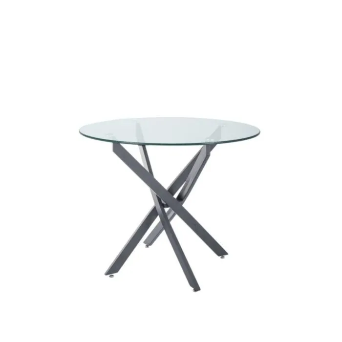 Steklena jedilna miza AIS - črna mat Steklena jedilna miza AIS - črna mat . Steklena jedilna miza AIS - črna mat, je narejena iz kakovostnih materijalov. Okvir je narejen iz kovine v črni mat