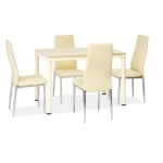 Steklena jedilna miza ASIJA 110x70 . Moderna miza ASIJA v kombinaciji kaljenega stekla in kovine, bo prinesla svežino v vaš prostor. Dobavljiva je v dveh