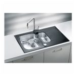 STEKLENO POMIVALNO KORITO ALVEUS GLASSIX 20, ČRNA 860X500 MM - slika 5