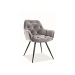 Stol ČILI . Stol ČILI je moderen stol, kateri združuje udobje in eleganco. Noge so izdelane iz kovine v črni mat barvi, katere dajejo hkrati eleganten ter