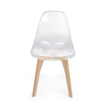 Stol EASY prozorna . Stol EASY je preprostega ter sodobnega dizajna, zato se bo podal v vsak ambient. Sedišče je narejeno iz prozorne plastike. Noge so iz