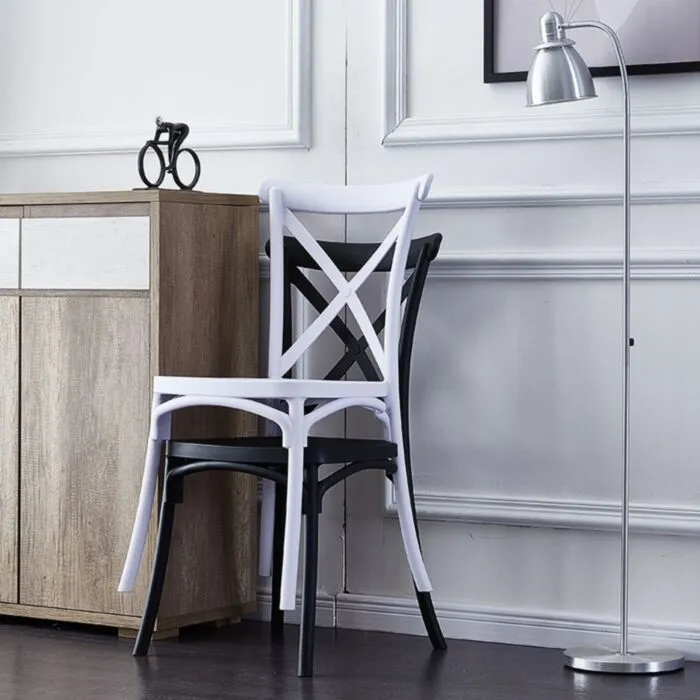 Stol ELEGANCE  črn Stol ELEGANCE črn . Stol ELEGANCE črn je sodoben in vsestranski kos pohištva, ki združuje stil, trpežnost in funkcionalnost. Izdelan je iz polipropilena,