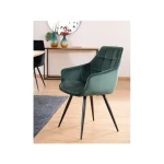 Stol FOND . Jedilni stol FOND je narejen iz kvalitetnega materiala, je udoben in lep na pogled. Noge so stabilne in čvrste, narejene iz kovine v črni barvi.