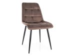 Moderen stol LARA 1 - S bo poživel vsako jedilnico. Dobiti ga je možno v več barvah velvet tkanine. Tanke noge iz kovine v črni mat barvi dodajo pridih