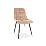 Stol LARA 1 - S . Moderen stol LARA 1 - S bo poživel vsako jedilnico. Dobiti ga je možno v več barvah velvet tkanine. Tanke noge iz kovine v črni mat barvi