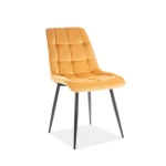 Moderen stol LARA bo poživel vsako jedilnico. Dobiti ga je možno v več barvah velvet tkanine. Tanke noge iz kovine v črni mat barvi dodajo pridih