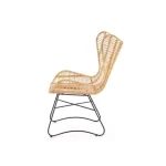 Stol RAMAN . Stol RAMAN bo vnesel toplino v vaš prostor. Narejen je iz naravnega ratana kar mu daje naravni videz. Noge stola so kovinske in prašno barvane v