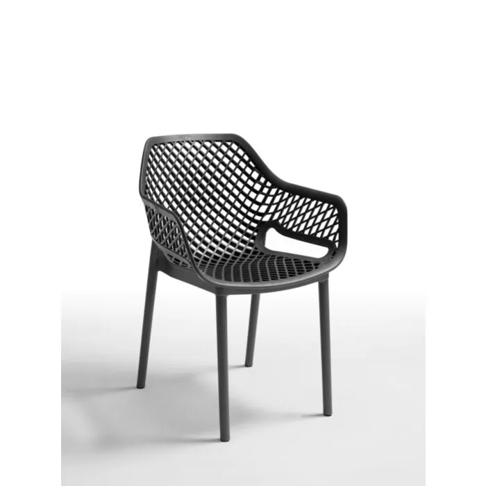 Stol RIO grafit/črna Stol RIO grafit/črna . Stol RIO v barvi grafit/črna je moderen stol izdelan iz polipropilena, kateremu so dodana steklena vlakna za še večjo trdnost. Stol