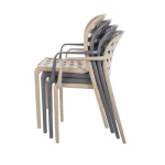 Stol SUZANA 2 . Stol SUZANA 2 nudi udobje, saj vključuje rokonaslone, ki zagotavljajo dodatno oporo med sedenjem. Na voljo je v dveh barvah. Narejen je iz