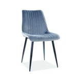 Stol TWIN . Jedilni stol TWIN je narejen iz kvalitetnega materiala. Nogice so stabilne in vzdržne narejene iz kovine v črni barvi. Sedišče je narejeno iz