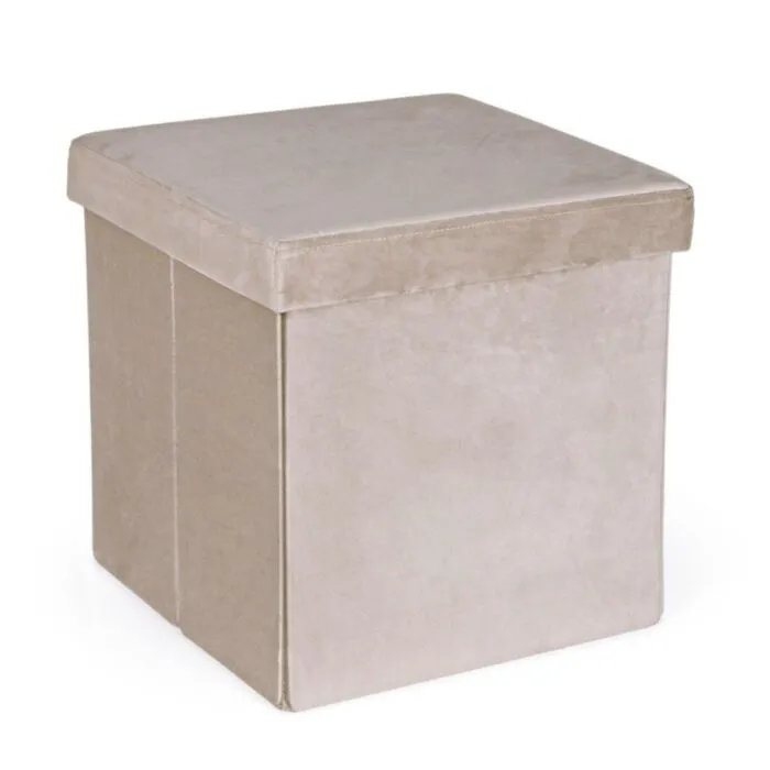 Tabure CAMDEM taupe Tabure CAMDEM taupe . Tabure CAMDEM je iz žamet tkanine. Tabure je zložljiv in ima predal, zato lahko v njega spravljate stvari. Barva: - taupe Dimenzije: