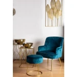 Tabure CLARISSA modra D35 . Tabure CLARISSA modra D35 ima noge iz jekla, sedež je iz poliestra ki ima žametni učinek. Polnjen je z poliuretansko peno.