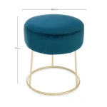 Tabure CLARISSA modra D35 . Tabure CLARISSA modra D35 ima noge iz jekla, sedež je iz poliestra ki ima žametni učinek. Polnjen je z poliuretansko peno.