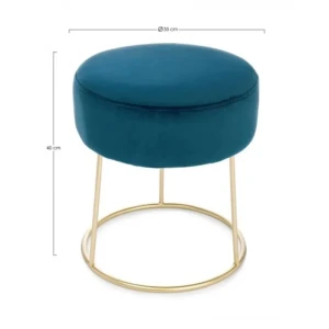 Tabure CLARISSA modra D35 . Tabure CLARISSA modra D35 ima noge iz jekla, sedež je iz poliestra ki ima žametni učinek. Polnjen je z poliuretansko peno.