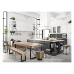 Tabure GARRETT H45 . Tabure GARRETT je sestavljen iz kovinskega okvirja (prašno barvan) in sedišča v videzu lesa. Dimenzije: širina: 32cm globina: 32cm